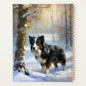 Border Collie Laat het sneeuwen Kerstmis Planner (Achterkant)