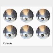 Border Collie Laat het Sneeuwen Kerstmis Ronde Sticker (Vel)