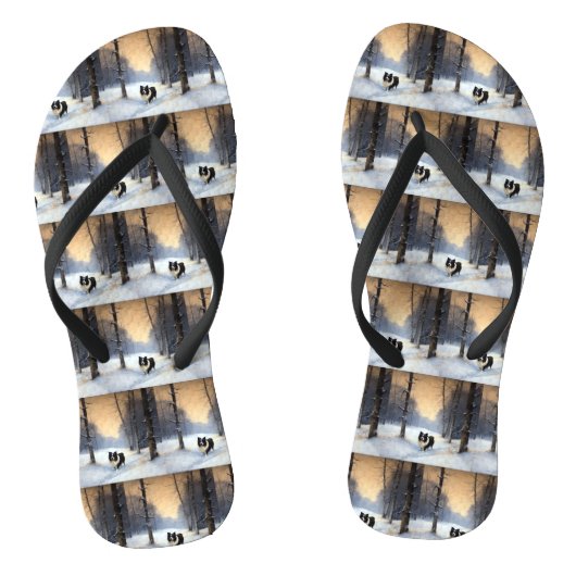 Border Collie Laat het Sneeuwen Kerstmis Teenslippers (Voetbed)
