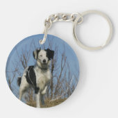 Border Collie Leg opgetild Sleutelhanger (Achterkant)