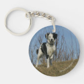 Border Collie Leg opgetild Sleutelhanger (Voorkant)