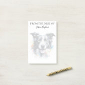 Border Collie Liefhebber Geborduurde Hond Post-it® Notes (Op bureau)