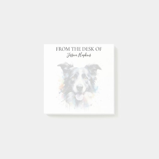 Border Collie Liefhebber Geborduurde Hond Post-it® Notes (Voorkant)