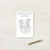 Border Collie Liefhebber Geborduurde Hond Post-it® Notes (Op bureau)