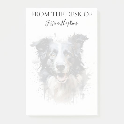 Border Collie Liefhebber Geborduurde Hond Post-it® Notes (Voorkant)