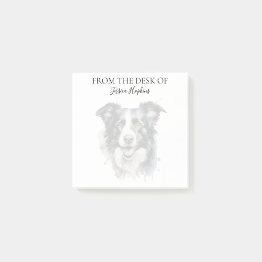 Border Collie Liefhebber Geborduurde Hond Post-it® Notes (Voorkant)