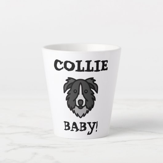 Border Collie Liefhebber Trots Cute Hond Design Latte Mok (Voorkant)