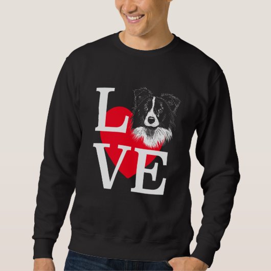 Border Collie Love Cute heart Border Collie Trui (Voorkant)