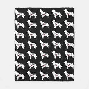 Border Collie Love Fleece Deken