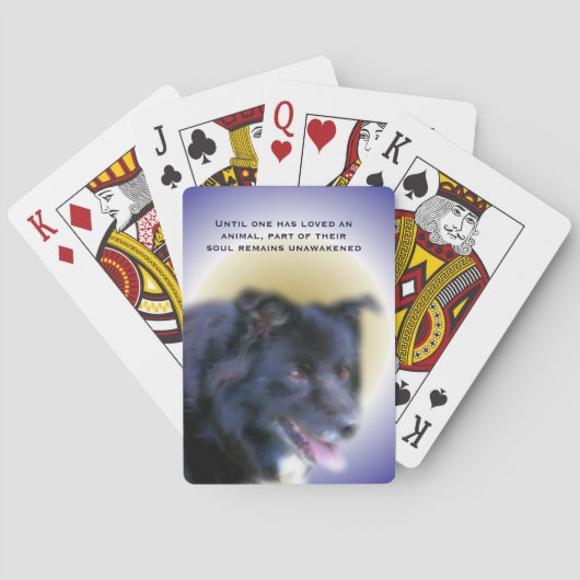 Border Collie Love for Animals Inspirerend Pokerkaarten (Achterkant)