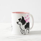 Border Collie Love Tweekleurige Koffiemok (Voorkant rechts)