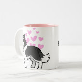 Border Collie Love Tweekleurige Koffiemok (Voorkant links)