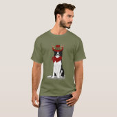 Border Collie Lover Funny Kersthond Holiday T-shirt (Voorkant volledig)
