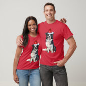 Border Collie Lover Funny Kersthond Holiday T-shirt (Unisex)