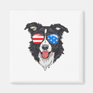 Border Collie Lover Patriottische Hond 4 juli Amer Magneet