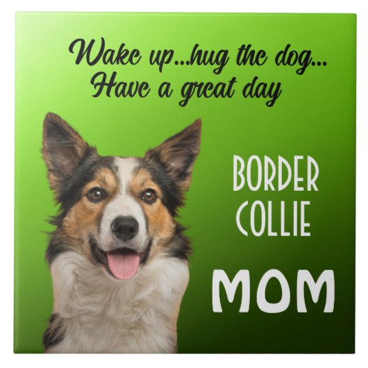Border Collie Ma Ceramic Tile Tegeltje (Voorkant)