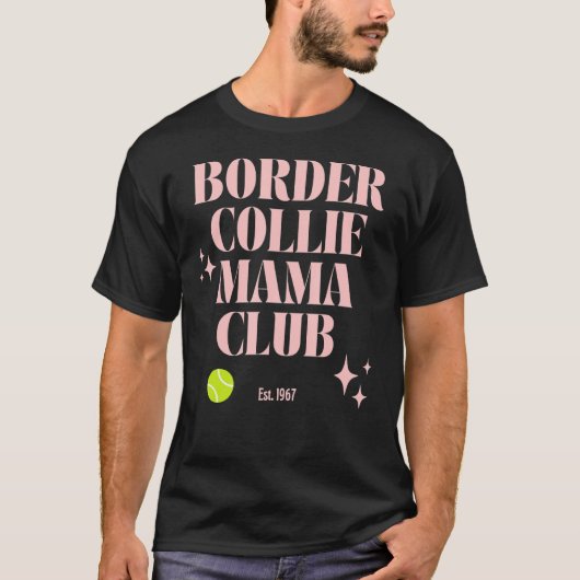 Border Collie Ma Club Retro Groovy Dog Mum Funny T-shirt (Voorkant)