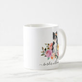 Border Collie Ma Floral Coffee Mok (Voorkant rechts)
