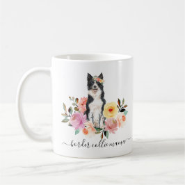 Border Collie Ma Floral Coffee Mok