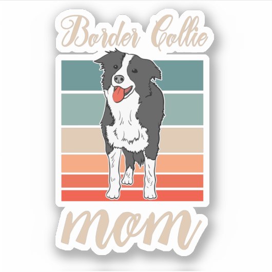 Border Collie Ma Moederdag Dog Sticker (Voorkant)