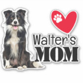 Border Collie Ma Persoonlijke Sticker (Voorkant)