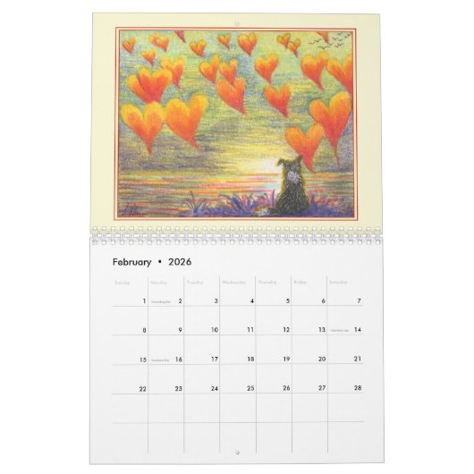 Border Collie Magic wandkalender, afbeelding per m Kalender (Feb 2026)