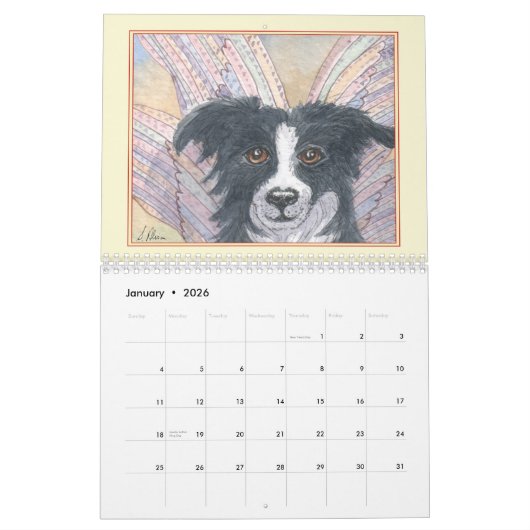Border Collie Magic wandkalender, afbeelding per m Kalender (Jan 2026)