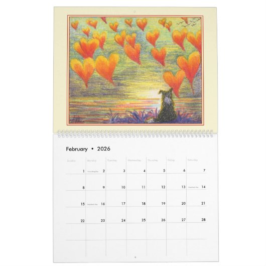 Border Collie Magic wandkalender, afbeelding per m Kalender (Feb 2026)