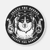 Border Collie Magnet Ronde (Voorkant)