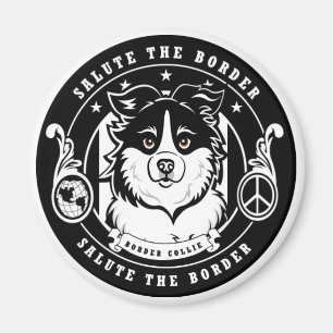 Border Collie Magnet Ronde