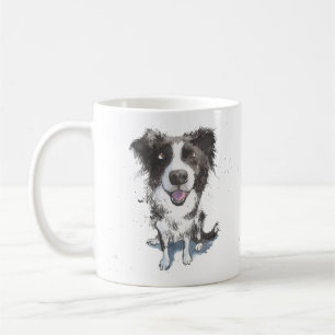 'Border Collie Mam' Black and white dog Koffiemok