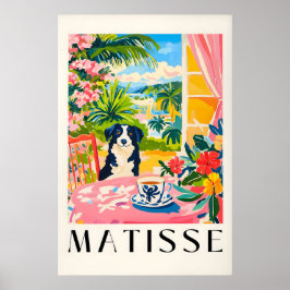 Border Collie Matisse Print Funny Dog & Coffee