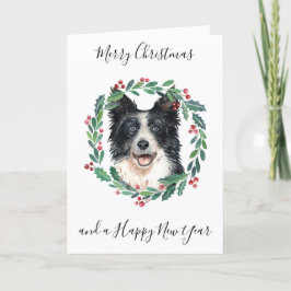 Border Collie Merry Christmas Trendy Hond Feestdagen Kaart