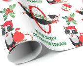 Border Collie Merry Kerstmis Cadeaupapier (Rol Hoek)