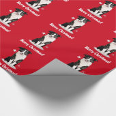 Border Collie Merry Kerstmis Cadeaupapier (Hoek)