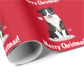 Border Collie Merry Kerstmis Cadeaupapier (Rol Hoek)