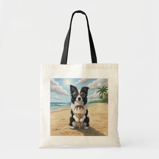 Border Collie met ijshoorntje Tote Bag (Voorkant)