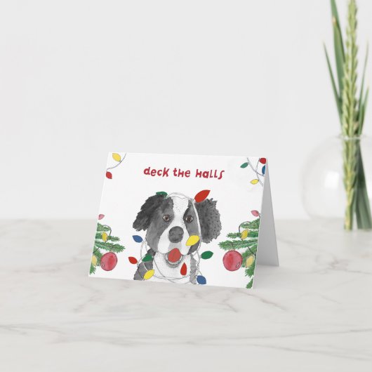 Border Collie met kerst Feestdagen Kaart (Voorkant)