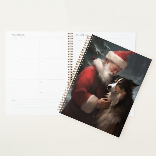 Border Collie met Kerstman Festieve Kerstmis Planner (Display)