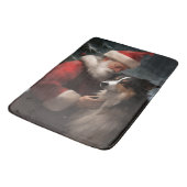 Border Collie met Kerstman Festive Kerstmis Badmat (Gekanteld)