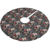 Border Collie met Kerstman Festive Kerstmis Kerstboom Rok (Gekanteld)