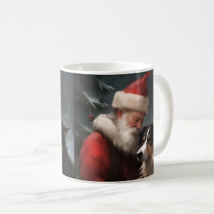 Border Collie met Kerstman Festive Kerstmis Koffiemok