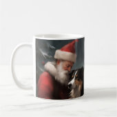 Border Collie met Kerstman Festive Kerstmis Koffiemok (Links)