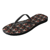 Border Collie met Kerstman Festive Kerstmis Teenslippers (Schuin)