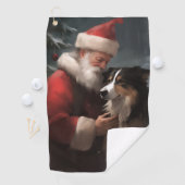 Border Collie met Sinterklaas Festief Kerstfeest Golfhanddoek (Insitu)