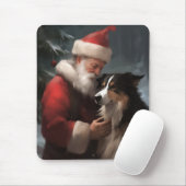 Border Collie met Sinterklaas Festief Kerstfeest Muismat (Met muis)