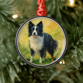 Border Collie Metalen Ornament