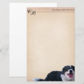 Border Collie Mix Briefpapier (Voorkant / Achterkant)