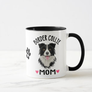 Border Collie Moeder Cadeau Zwart Witte Puppy Hond Mok