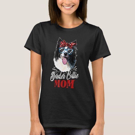 Border Collie Moeder Cute Border Collie Hond T-shirt (Voorkant)